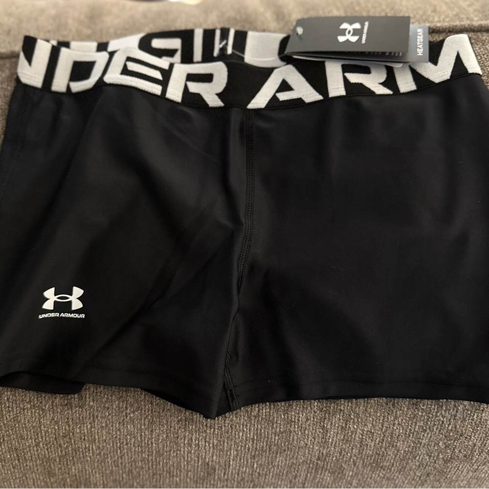 Under Armour Kids Black Shorts with Gray Waistband